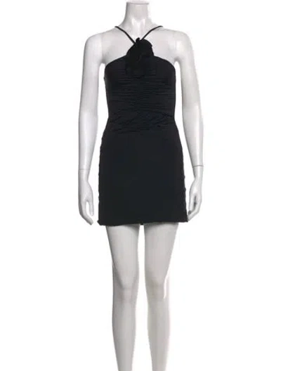 Pre-owned Maygel Coronel Halterneck Mini Dress In Black