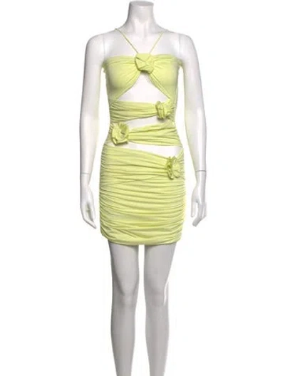 Pre-owned Maygel Coronel Halterneck Mini Dress In Green