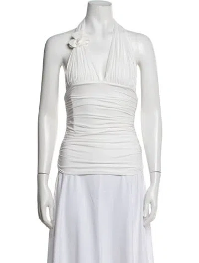 Pre-owned Maygel Coronel Halterneck Sleeveless Top W/ Tags In White