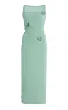 Maygel Coronel Ivy Rosette Jersey Midi Dress In Green