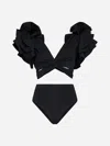 Maygel Coronel Mila Ruffle Two-piece Bikini Set In Black