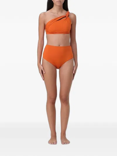 Maygel Coronel Knot-detail One-shoulder Bikini In Orange