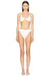 Maygel Coronel Krassi Ruffled Bikini Set In Off White