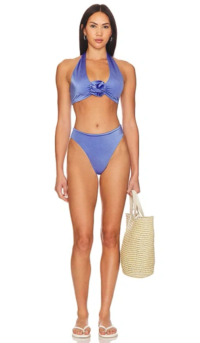 Maygel Coronel Lebrija Two-piece Bikini Set In Island Blue