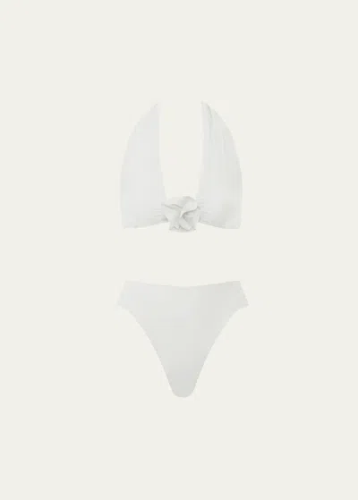 Maygel Coronel Lebrija Two-piece Bikini Set In Off White