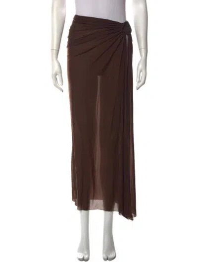 Pre-owned Maygel Coronel Long Skirt In Brown
