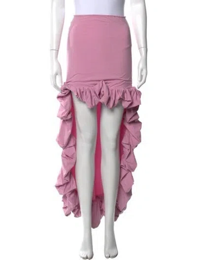Pre-owned Maygel Coronel Long Skirt In Pink