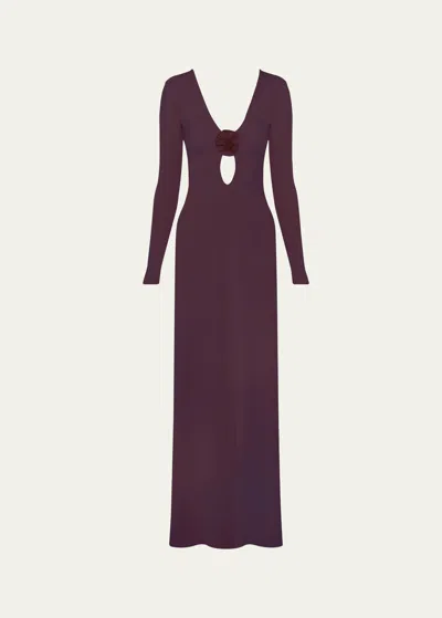 Maygel Coronel Lucir Cutout Maxi Dress In Cabernet