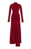 Maygel Coronel Mageia Ruched Jersey Maxi Dress In Carmesi