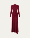 Maygel Coronel Mageia Ruched Jersey Maxi Dress In Carmesi