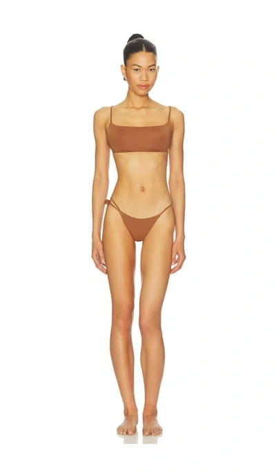 Maygel Coronel Melo Bikini Set In Brown