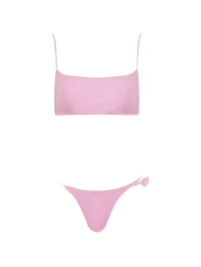 Maygel Coronel Melo Floral-appliqué Bikini In Pink