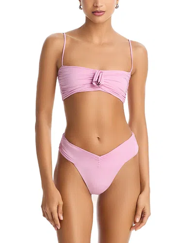 Maygel Coronel Nimys Ruched Bikini Set In Pink