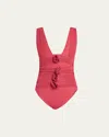 Maygel Coronel Nispero One-piece Swimsuit In Crimson