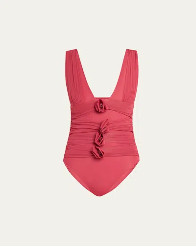 Maygel Coronel Nispero One-piece Swimsuit In Crimson