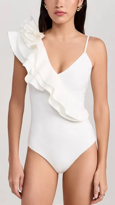 Maygel Coronel Noor One Piece Swimsuit In Off White