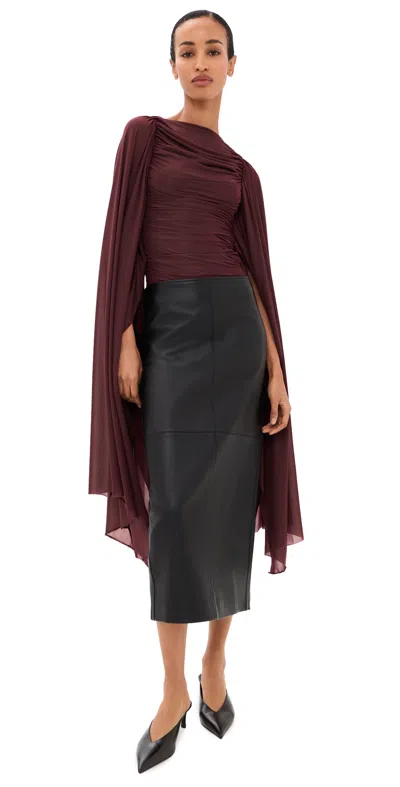 Maygel Coronel Nox Thong Bodysuit Vino In Burgundy