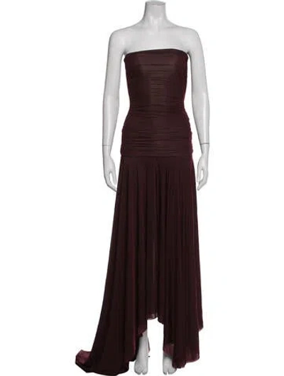 Pre-owned Maygel Coronel Nylon Long Dress In Burgundy