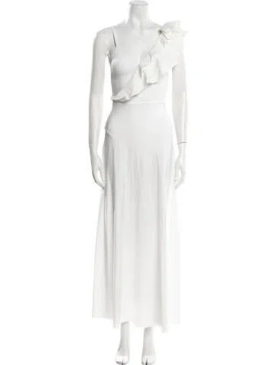 Pre-owned Maygel Coronel Nylon Long Dress In White