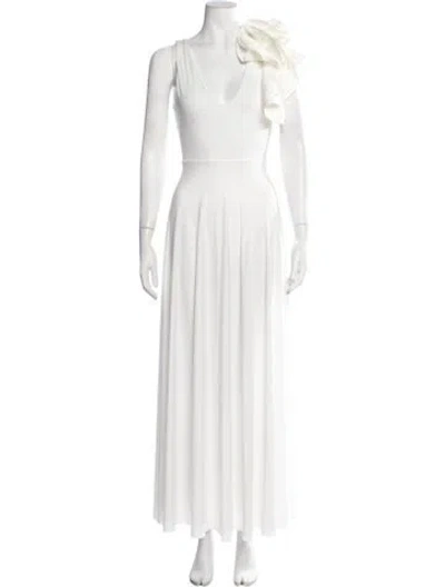 Pre-owned Maygel Coronel Nylon Long Dress In White