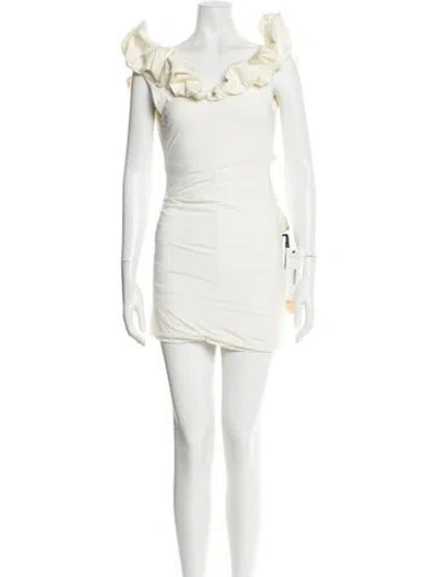 Pre-owned Maygel Coronel Nylon Mini Dress In Neutral