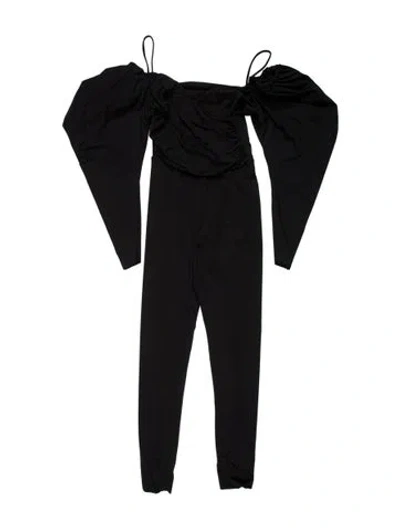 Pre-owned Maygel Coronel Off-the-shoulder Jumpsuit In Blue