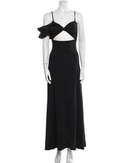 Pre-owned Maygel Coronel Off-the-shoulder Long Dress W/ Tags In Black