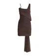 Maygel Coronel One-shoulder Hilvan Mini Dress In Brown