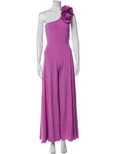 Pre-owned Maygel Coronel One-shoulder Jumpsuit W/ Tags In Purple