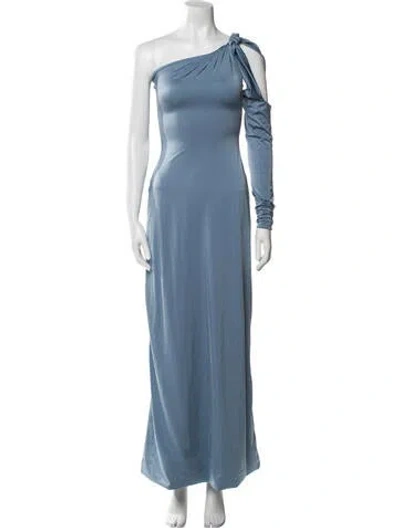 Pre-owned Maygel Coronel One-shoulder Long Dress In Blue