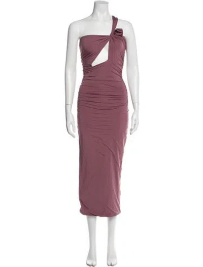 Pre-owned Maygel Coronel One-shoulder Midi Length Dress W/ Tags In Pink