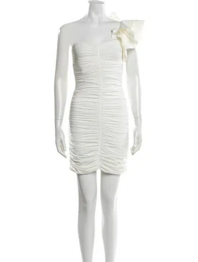 Pre-owned Maygel Coronel One-shoulder Mini Dress W/ Tags In Neutrals
