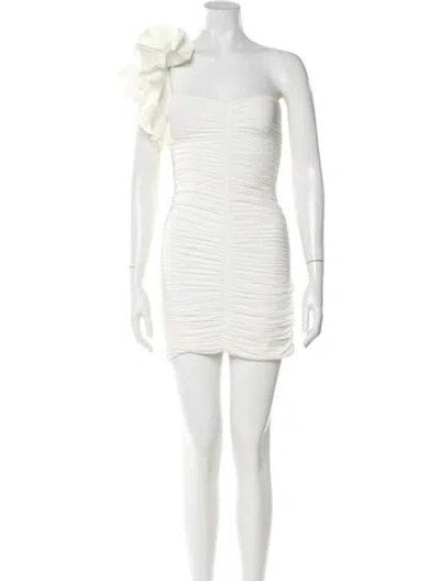 Pre-owned Maygel Coronel One-shoulder Mini Dress In White