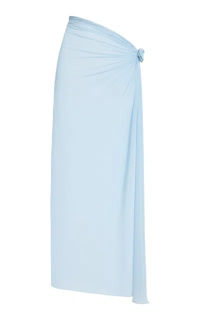 Maygel Coronel Pollera Sarong Chiffon Maxi Skirt In Blue