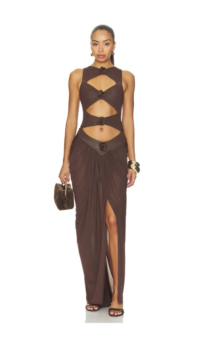 Maygel Coronel Rombo Dress In Brown