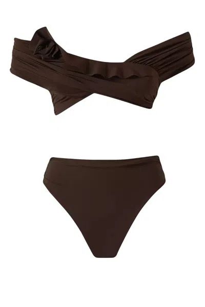 Maygel Coronel 'rosy' Two-piece Swimsuit In Brown