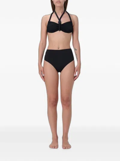 Maygel Coronel Ruched Halterneck Bikini In Black