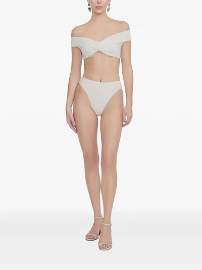 Maygel Coronel Sauco Floral-detail Bikini Set In White