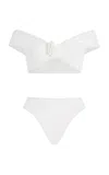 Maygel Coronel Sauco Off-the-shoulder Bikini In White