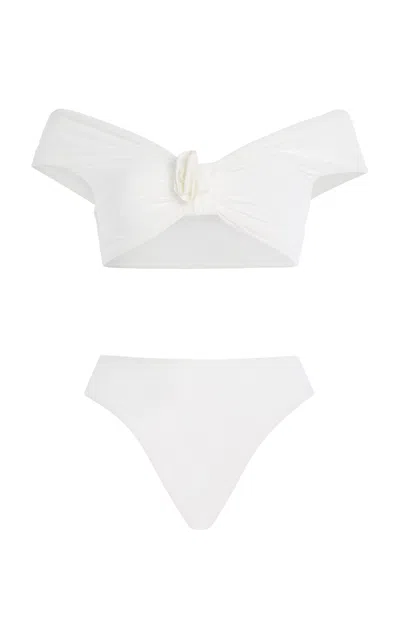 Maygel Coronel Sauco Off-the-shoulder Bikini In White