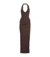 Maygel Coronel Semi-transparent Conto Maxi Dress In Brown