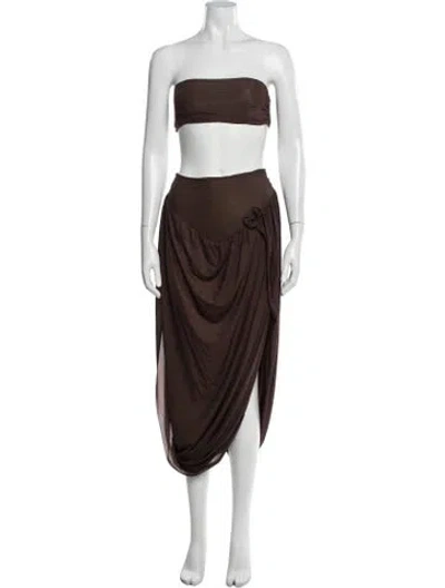 Pre-owned Maygel Coronel Skirt Set In Brown