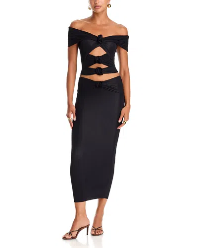 Maygel Coronel Somba Ruched Cutout Set In Black