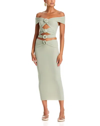 Maygel Coronel Somba Ruched Cutout Set In Gray