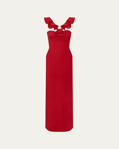 MAYGEL CORONEL SORTILEGIO ROSETTE MAXI DRESS