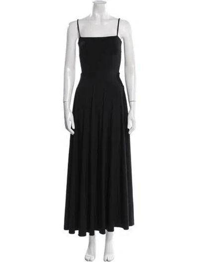 Pre-owned Maygel Coronel Square Neckline Long Dress In Black