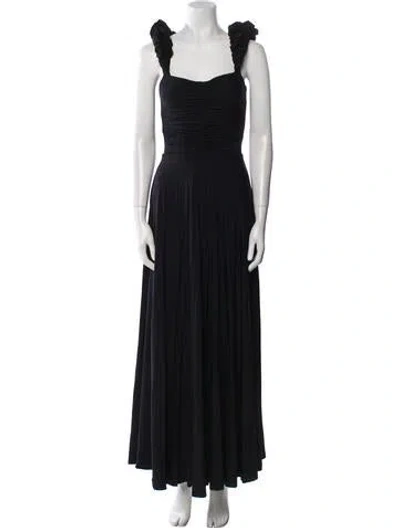 Pre-owned Maygel Coronel Square Neckline Long Dress W/ Tags In Black