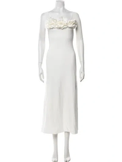 Pre-owned Maygel Coronel Square Neckline Long Dress In White