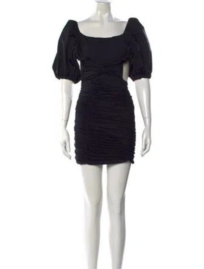 Pre-owned Maygel Coronel Square Neckline Mini Dress In Black