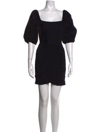 Pre-owned Maygel Coronel Square Neckline Mini Dress In Black
